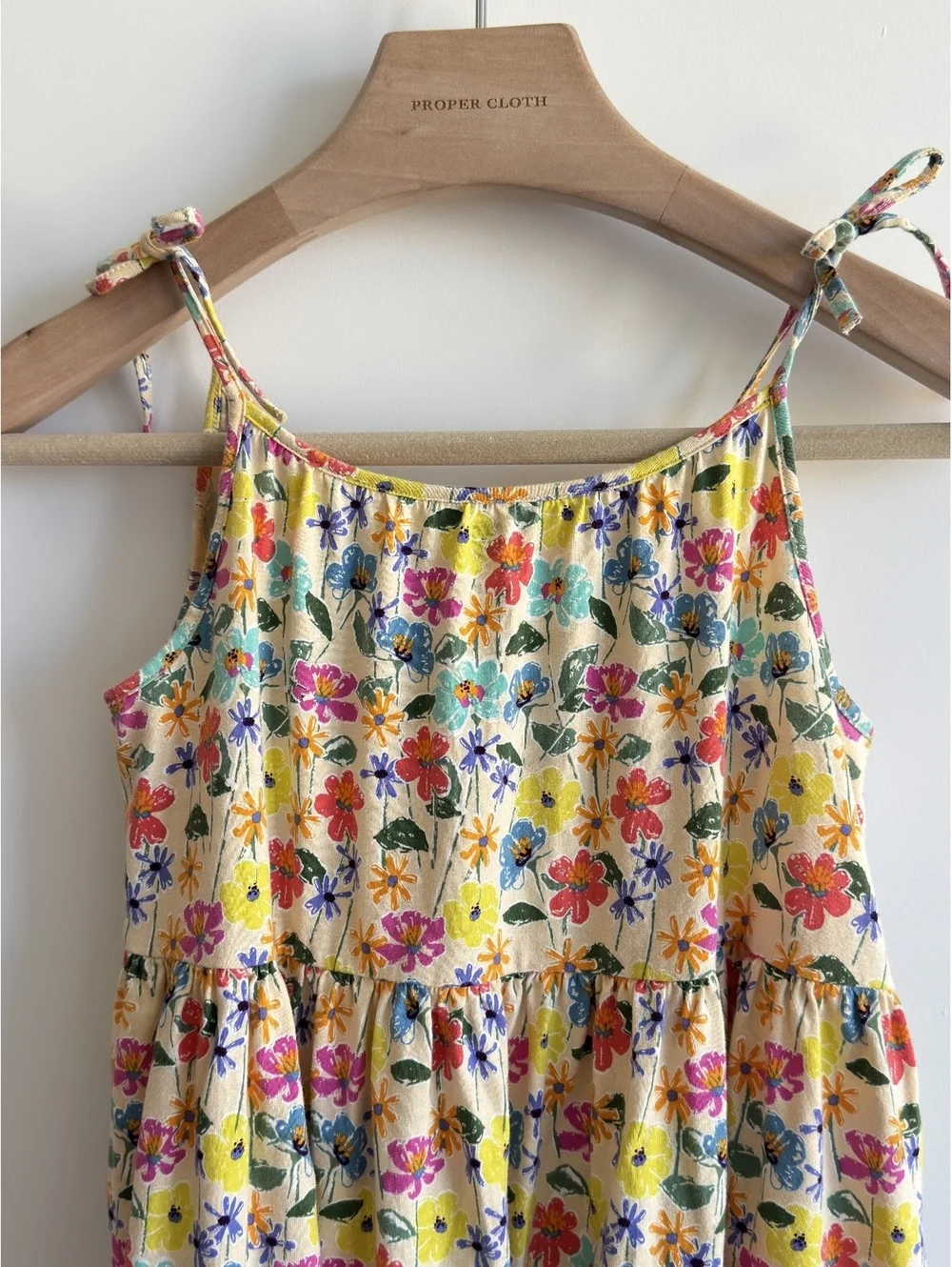 Tea Collection Girls Size 14 Floral Tiered Cotton Dress Tie Straps Boho